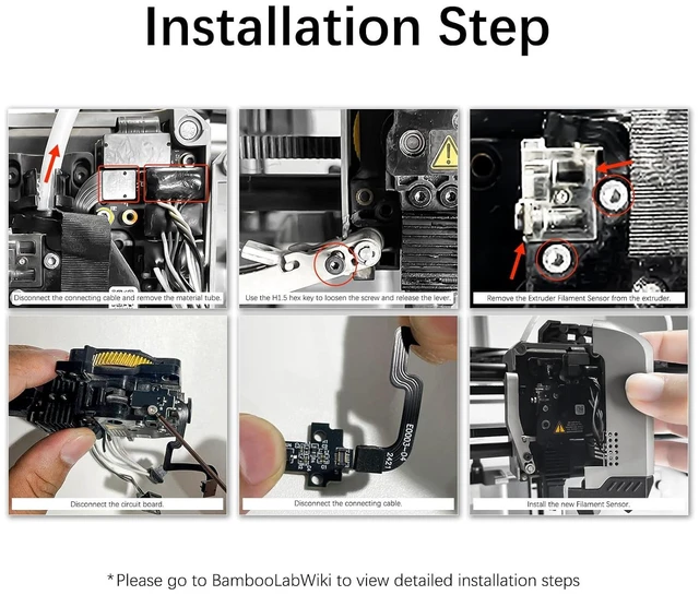 Alt view image 7 of 7 - Bamboo P1S Hotend & Extruder Hall Switch Board, Extruder Filament Sensor Board for Bambu Lab P1S/P1P, 3D Printer Feed Sensor Board Replacement, Essential 3D Printer Accessory