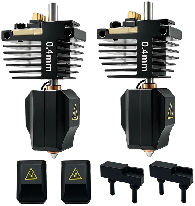 Main image of 2 PK 0.4mm Creator 5 Hotend for Flashforge Creator 5/5 Pro,High Temp and Quick Swap Integrated Hardened Steel Nozzle Replacement 3D Printer Extruder Print Head with Silicone Sock
