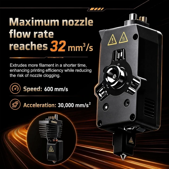 Alt view image 2 of 7 - 2 PK 0.4mm Creator 5 Hotend for Flashforge Creator 5/5 Pro,High Temp and Quick Swap Integrated Hardened Steel Nozzle Replacement 3D Printer Extruder Print Head with Silicone Sock