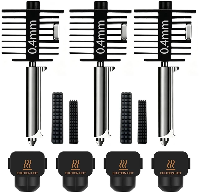 Main image of 3 Pack Hotend Kit for Bambu Lab A1/A1 Mini/A2L 0.4mm Hardened Steel Nozzle