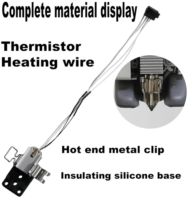 Alt view image 3 of 6 - Hotend Heating Assembly Up to 390 for Bambu Lab A1/A1 Mini 3D Printer Hotend Heating Component Mounting Accessories,Contains Thermistor, Ceramic Heater, Base,Clip,Quick-Change Kit