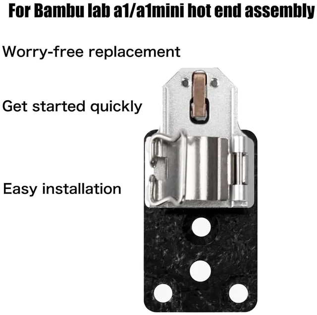 Alt view image 5 of 6 - Hotend Heating Assembly Up to 390 for Bambu Lab A1/A1 Mini 3D Printer Hotend Heating Component Mounting Accessories,Contains Thermistor, Ceramic Heater, Base,Clip,Quick-Change Kit