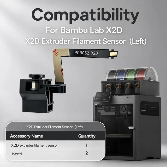 Alt view image 4 of 7 - Left X2D Extruder Filament Sensor for Bambu Lab X2D,X2D Hall Switch Board for Precise Filament Runout Detection, Avoid Failed Prints, Left Side Extruder Replacement Part
