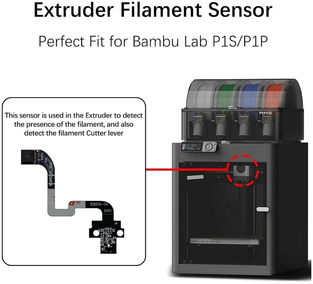 Alt view image 2 of 7 - Bamboo P1S Hotend & Extruder Hall Switch Board, Extruder Filament Sensor Board for Bambu Lab P1S/P1P, 3D Printer Feed Sensor Board Replacement, Essential 3D Printer Accessory
