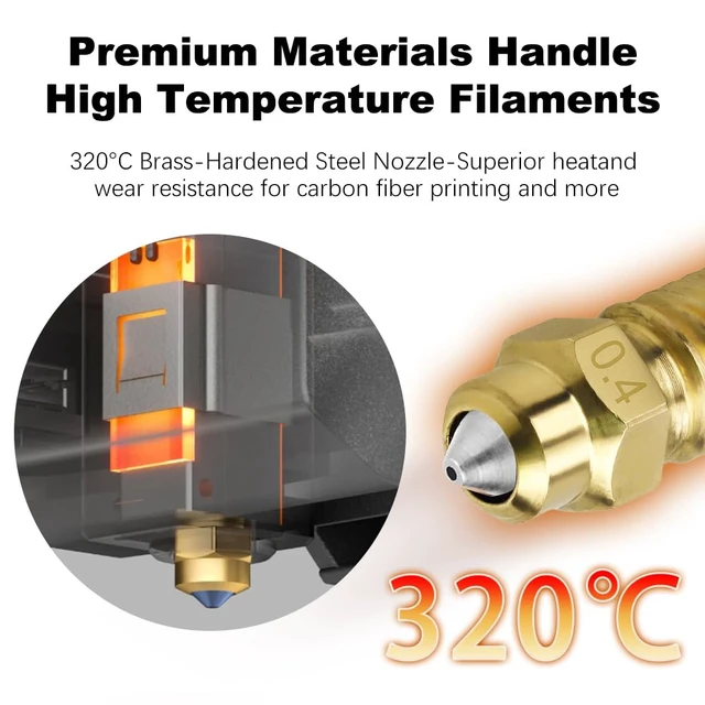 Alt view image 2 of 7 - 5 Pack CC/CC2 Nozzle 0.2mm 2 * 0.4mm 0.6mm 0.8mm for Elegoo Centauri Carbon 3D Printer, High Flow Brass-Hardened Steel Nozzle with High Thermal Conductivity Wear Resistance for Centauri Hotend