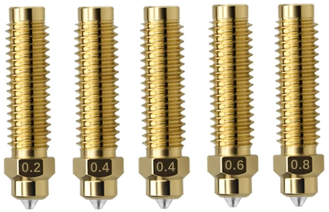 Main image of 5 Pack CC/CC2 Nozzle 0.2mm 2 * 0.4mm 0.6mm 0.8mm for Elegoo Centauri Carbon 3D Printer, High Flow Brass-Hardened Steel Nozzle with High Thermal Conductivity Wear Resistance for Centauri Hotend