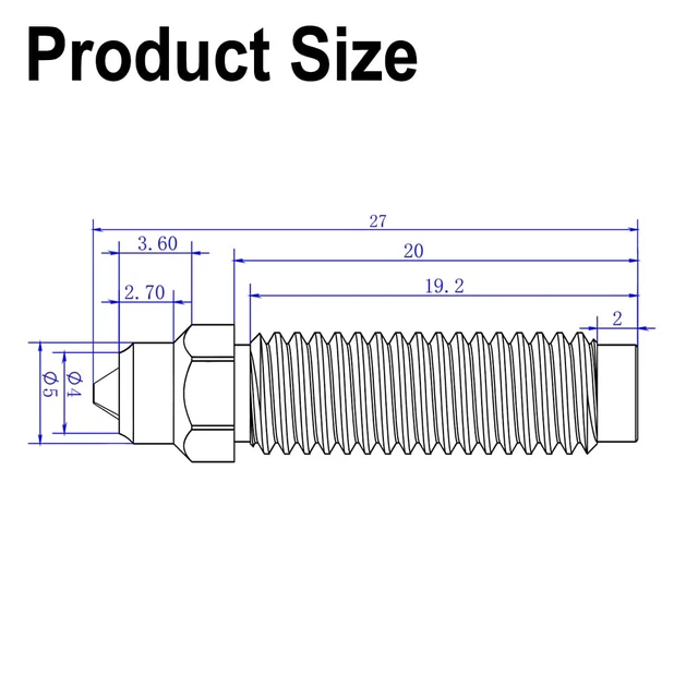 Alt view image 7 of 7 - 5 Pack CC/CC2 Nozzle 0.2mm 2 * 0.4mm 0.6mm 0.8mm for Elegoo Centauri Carbon 3D Printer, High Flow Brass-Hardened Steel Nozzle with High Thermal Conductivity Wear Resistance for Centauri Hotend