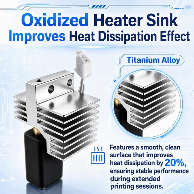 Alt view image 7 of 7 - 4PK Centauri Carbon 2 Hotend,0.2/0.4/0.6/0.8mm Hardened Steel Ceramic Heating,350°C HeatResistant Print Head,500 mm/s HighSpeed Printing, QuickDetachable WearResistant Nozzle for Elegoo CC2