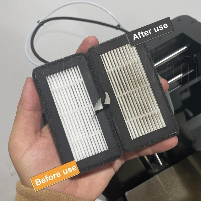 Alt view image 6 of 7 - 4 Pack AD5M/AD5X Air Filter with HEPA 13 Activated Carbon for Flashforge Adventurer 5M/5M Pro/AD5X 3D Printers, Replacement Filter for VOCs, PM2.5, Ultrafine Particles & Odors