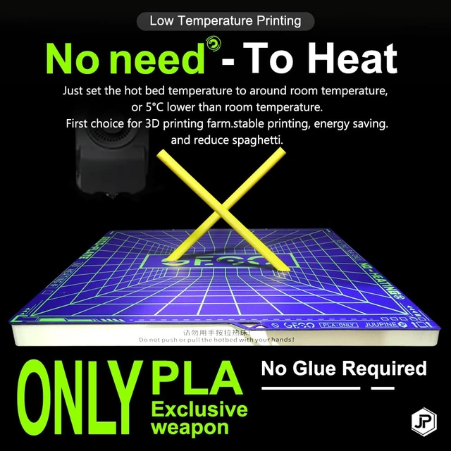 Alt view image 3 of 7 - GECO Plate Kobra 3 Max Build Plate for Anycubic 3D Printer Platform,Cool Plate Supertack No Heating for PLA Plate Printing Bed Carbon Plate for Anycubic Kobra 3 Max Part