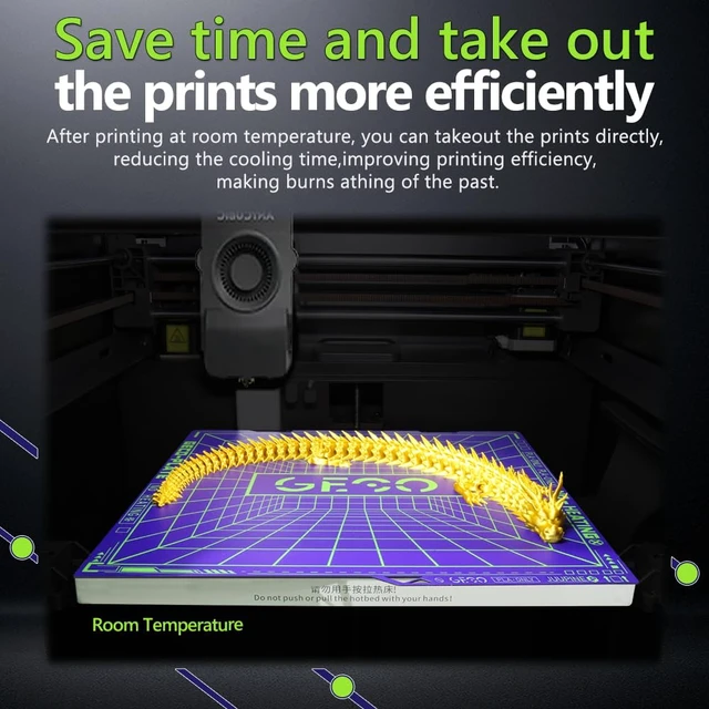 Alt view image 4 of 7 - GECO Plate Kobra 3 Max Build Plate for Anycubic 3D Printer Platform,Cool Plate Supertack No Heating for PLA Plate Printing Bed Carbon Plate for Anycubic Kobra 3 Max Part