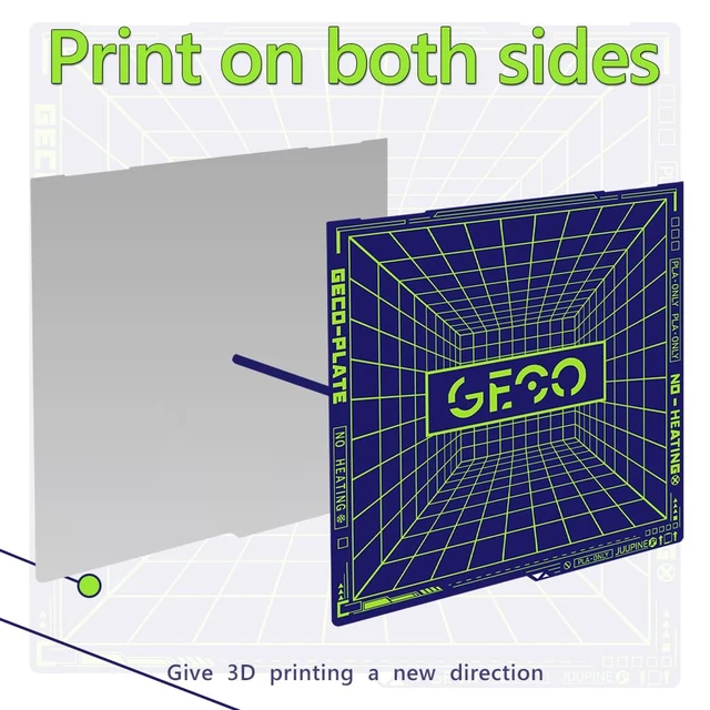 Alt view image 6 of 7 - GECO Plate Kobra 3 Max Build Plate for Anycubic 3D Printer Platform,Cool Plate Supertack No Heating for PLA Plate Printing Bed Carbon Plate for Anycubic Kobra 3 Max Part