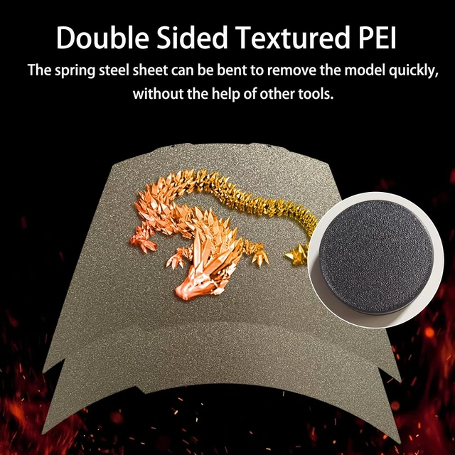 Alt view image 4 of 6 - 3D Printer Platform Double Sided Textured PEI Spring Steel Build Plate for Bambu Lab A1 Mini 3D Printer,184x184mm Flexible PEI Print Bed PEI Sheet