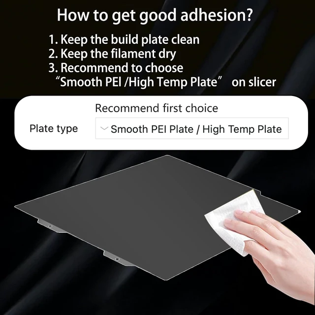 Alt view image 4 of 5 - Double Sided Flexible Smooth PEI+Textured PEI Build Plate for Bambu Lab A1 Mini 3D Printer,184x184mm Heated Bed Spring Steel Flexible Platform.