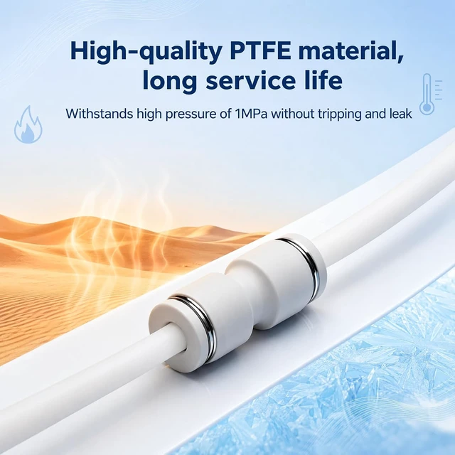 Alt view image 6 of 7 - 8 PCS PTFE Tube Connector for Flashforge Creator 5/C5,PU4 Bowden Tube Coupler Male Straight Pushin Filament Feed Adapter,360° Rotatable LeakProof for Bambu Lab A1 P2S P1P P1S X1 X1C H2 Series