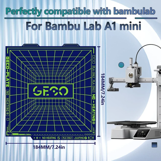 Alt view image 5 of 7 - 2025 GECO Plate for Bambu Lab A1 MiNi 3D Printer,First Choice for 3D Printing Farm Only for Print PLA,0°C Printing Hot Bed Super Sticky no Edge Warping.