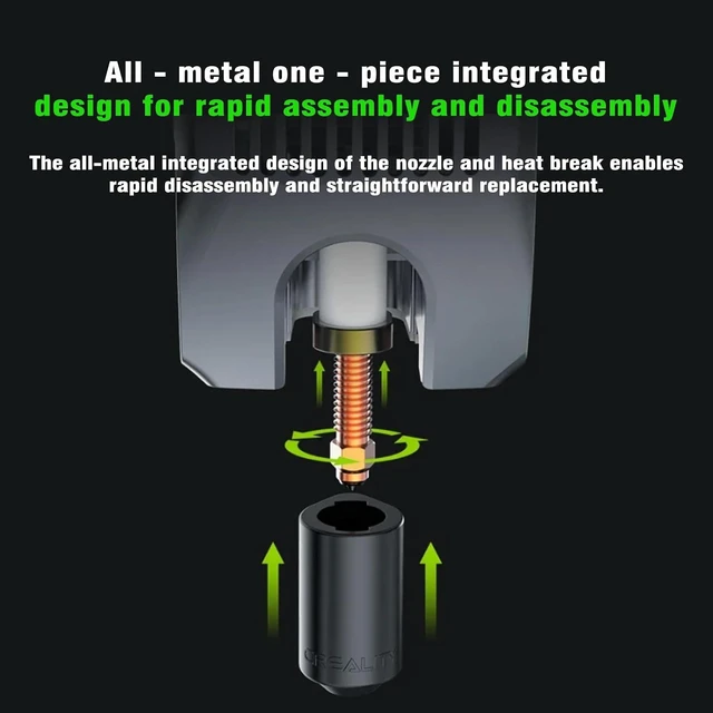 Alt view image 3 of 7 - 4Pcs K2/K2 Pro/K2 Plus Nozzle(0.2/0.4/0.6/0.8mm), Quick Swap High Flow Hardened Steel Nozzle with Integrated Copper Alloy Heat Break & Silicone Sock for Creality K2 Plus/K2 Pro/K2/Creality Hi Combo