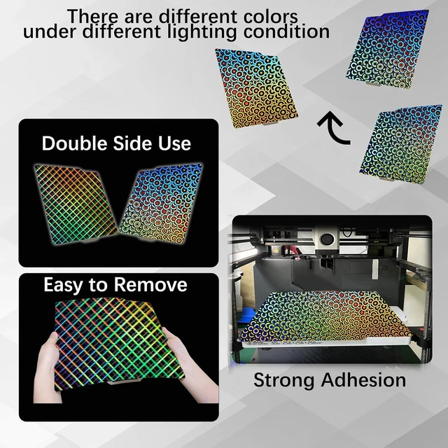 Alt view image 4 of 7 - Smooth Kaleidoscope+Smooth Skynet Build Plate for Bambu Lab P2S/A1/X1C/X1/X1E/P1P/P1S 3D Printer, Upgraded H1H Build Plate for Bambu 3D Printers, 257x257mm Flexible Spring Steel Sheet Plate