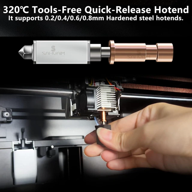 Alt view image 7 of 7 - 2Pac New Upgraded Kobra S1 Hotend Kit, Protected 200K thermistor,Ceramic Rapid Heating Hotend Hardened Steel Nozzle for Anycubic Kobra s1,0.4MM 0.6MM High Flow Extruder Nozzle