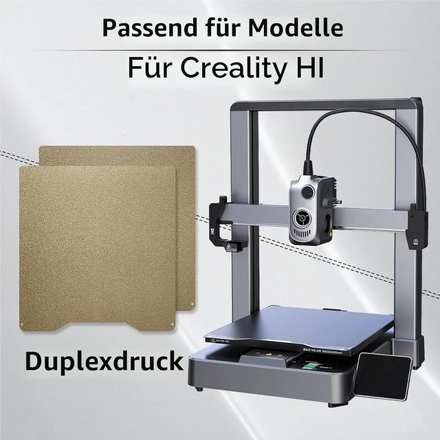 Alt view image 2 of 6 - Textured PEI Plate for Creatily Hi Combo 3D Printer,280x265 MM Double-Sided Build Pla Plate Heated Bed Spring Plate Printing 3D Printer Platform