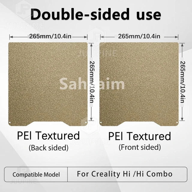 Alt view image 3 of 6 - Textured PEI Plate for Creatily Hi Combo 3D Printer,280x265 MM Double-Sided Build Pla Plate Heated Bed Spring Plate Printing 3D Printer Platform