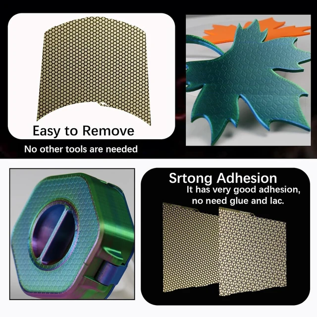 Alt view image 4 of 6 - 256x268 PEI Honeycomb Build Plate for Anycubic Kobra 3/Kobra 3 V2 3D Printer, Upgraded Etching Technology Kobra 3 Build Plate,Honeycomb+Square Pattern,0.5mm Flexible Spring Steel Plate
