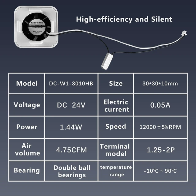 Alt view image 3 of 7 - 12000±5% RPM A1/A1mini Extruder Motor Cooling Fan Kit with Real-Time Temp Control, Automatic Start-Stop for Bambu Lab A1/A1 Mini 3D Printer Parts,High Speed, Fast Heat Dissipation, Quick Installation