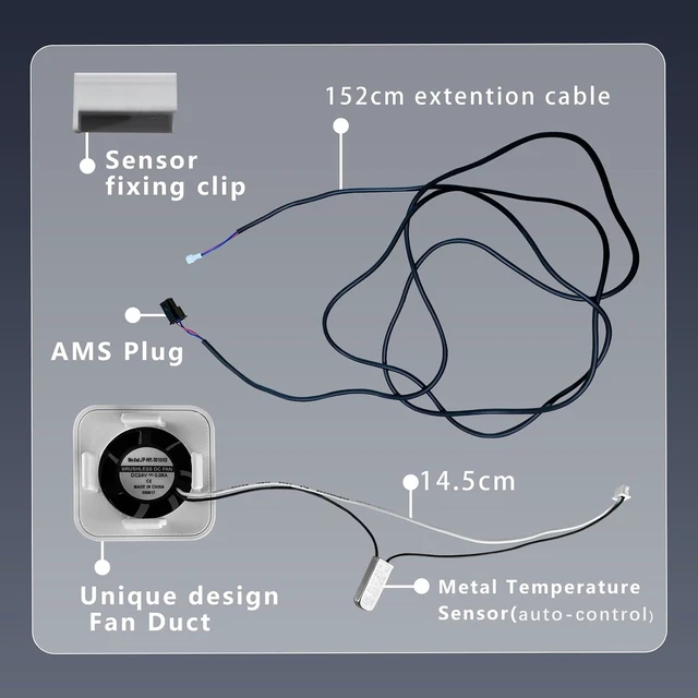 Alt view image 7 of 7 - 12000±5% RPM A1/A1mini Extruder Motor Cooling Fan Kit with Real-Time Temp Control, Automatic Start-Stop for Bambu Lab A1/A1 Mini 3D Printer Parts,High Speed, Fast Heat Dissipation, Quick Installation