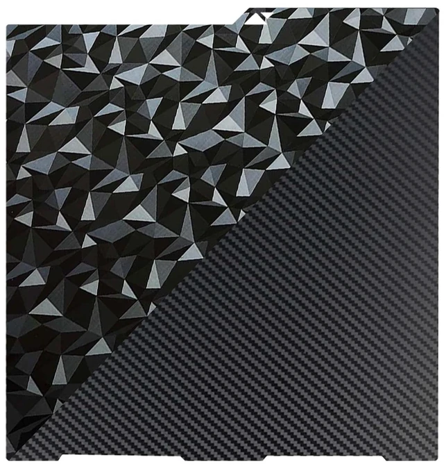 Main image of Double Sided PEO PET Build Plate for Kobra 3/Kobra 3 V2,Diamond PEO+Carbon Fiber PET Spring Steel Plate Flexible Sheet for 256x268mm Kobra 3 Series 3D Printer