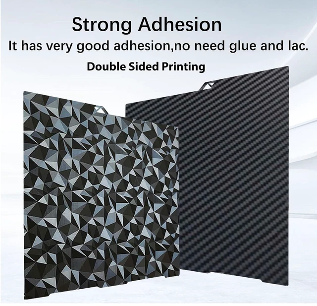 Alt view image 5 of 6 - Double Sided PEO PET Build Plate for Kobra 3/Kobra 3 V2,Diamond PEO+Carbon Fiber PET Spring Steel Plate Flexible Sheet for 256x268mm Kobra 3 Series 3D Printer