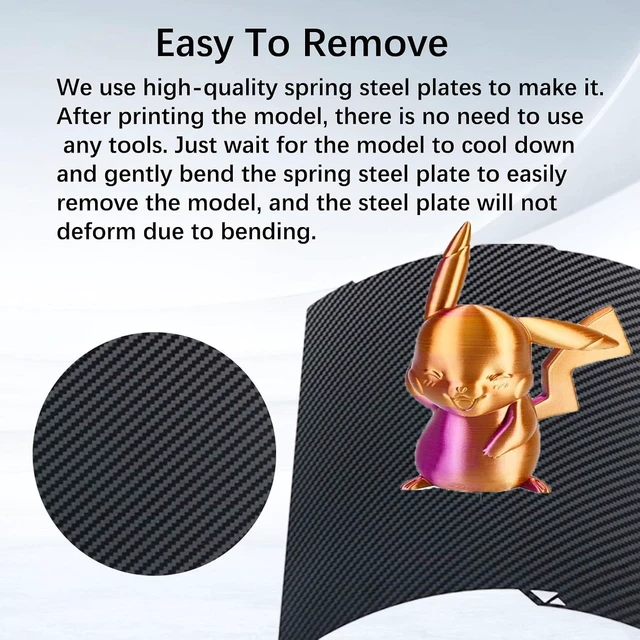 Alt view image 6 of 6 - Double Sided PEO PET Build Plate for Kobra 3/Kobra 3 V2,Diamond PEO+Carbon Fiber PET Spring Steel Plate Flexible Sheet for 256x268mm Kobra 3 Series 3D Printer