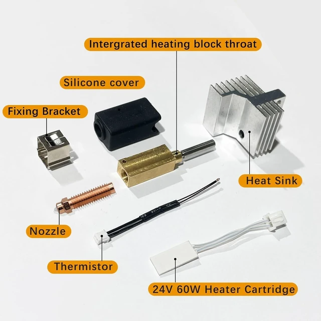 Alt view image 7 of 7 - Upgraded Centauri Carbon Hotend Kit with 0.4MM Copper-Steel Nozzle for Elegoo CC/CC2 Print Head High Thermal Efficiency, Faster Heating & Printing for Elegoo Centauri Carbon 3D Printer