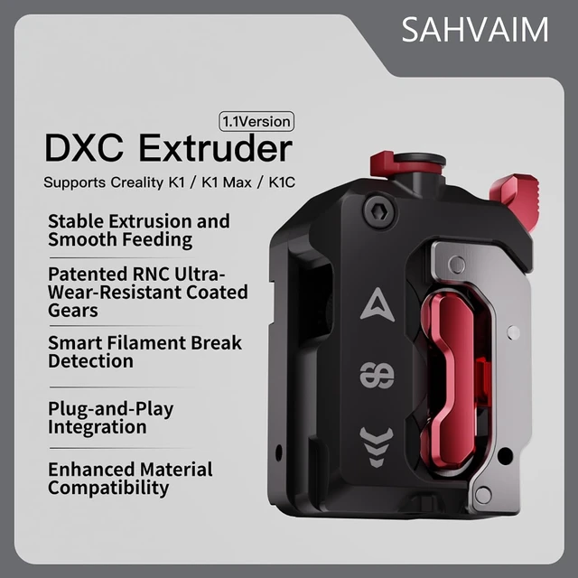 Alt view image 2 of 7 - Official DXC Extruder Upgrade for K1, K1C, K1 SE & K1 Max, Dual Gear Direct Drive Extruder with Smart Filament Break Detection, Helical Gear Extruder Kit for Creality K1 Series 3D Printers