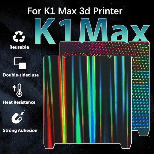 Alt view image 2 of 6 - Flexible H1H 3D Printer Platform K1 Max Build Plate 310x315m,Smooth H1H Build Plate Light Beam+Phantom Spring Steel Print Bed for K1 Max/Ender 3 V3 Plus 3D Printer(No Magnetic Base).