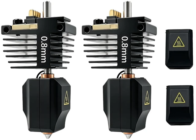 Main image of 2 PK 0.8mm Hotend for Flashforge Creator 5/5 Pro, High-Flow All-in-One Red Copper Hardened Steel Nozzle, Max Flow 32mm³/s, Supports PLA-CF, PA-CF, PET-CF for Rapid High-Volume Prints