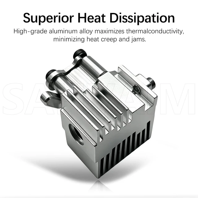 Alt view image 6 of 7 - Kobra S1 Hotend Heatsink Replacement for Anycubic Kobra S1 Combo, All Metal Aluminum Pre-Assembled Heatsink with Cooling Fins, Hot End Cooling Block for Print Head, 3D Printer Replacement Part