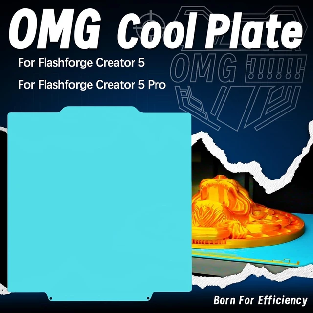 Alt view image 2 of 7 - Creator 5 Build Plate for Flashforge Creator 5/Creator 5 Pro,Low-Temperature C5 Cold Plate for PLA & PETG Printing,Thicker Spring Steel Sheet Heated Bed Platform with High Adhesion&Easy Release