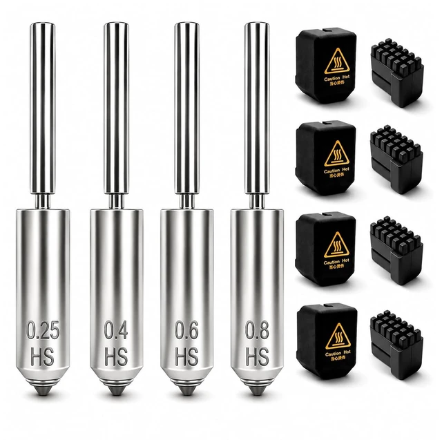 Main image of Kobra S1 Max Nozzle Assembly 0.25/0.4/0.6/0.8mm Integrated Hardened Steel Nozzles for Anycubic Kobra S1 Max Combo, High Flow Quick-Swap Print Head Hot End Kit with 4 Nozzle Wipers & 4 Silicone Socks