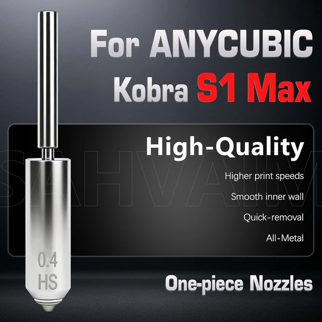 Alt view image 3 of 7 - Kobra S1 Max Nozzle Assembly 0.25/0.4/0.6/0.8mm Integrated Hardened Steel Nozzles for Anycubic Kobra S1 Max Combo, High Flow Quick-Swap Print Head Hot End Kit with 4 Nozzle Wipers & 4 Silicone Socks