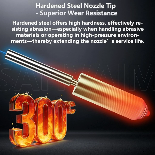 Alt view image 3 of 5 - 2 Pack 0.25 mm Integrated Hardened Steel Nozzle for Anycubic Kobra S1 Max Combo, Quick-Swap High Flow Leak-Proof Hot End Nozzle Replacement Kit with 2 Silicone Socks & 2 Nozzle Wipers