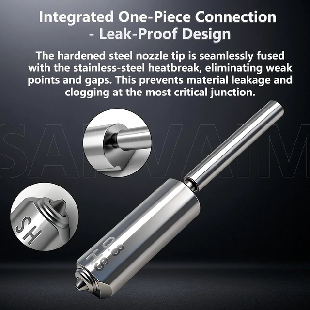 Alt view image 5 of 7 - Kobra S1 Max Nozzle Assembly 0.25/0.4/0.6/0.8mm Integrated Hardened Steel Nozzles for Anycubic Kobra S1 Max Combo, High Flow Quick-Swap Print Head Hot End Kit with 4 Nozzle Wipers & 4 Silicone Socks