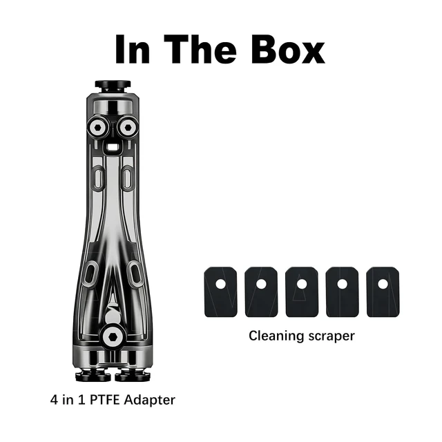 Alt view image 7 of 7 - Bamboo 4 in 1 PTFE Adapter for Bambu Lab X2D/H2C/H2D/H2S/P1S/P1P/P2S/X1C/A1/A1MINI/A2L 3D Printer, Multi-Filament Compatibility, Built-in Cleaning Blade & Anti-Clog Design for Smooth Feeding