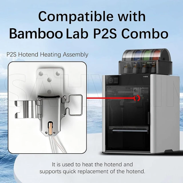 Alt view image 6 of 7 - P2S Hotend Heating Assembly for Bambu Lab P2S, Ceramic Zirconia Base Hotend Heater, Direct Replacement P2S Hotend Parts, Stable Temperature & Reduced Heat Creep for Bambu Lab P2S 3D Printer