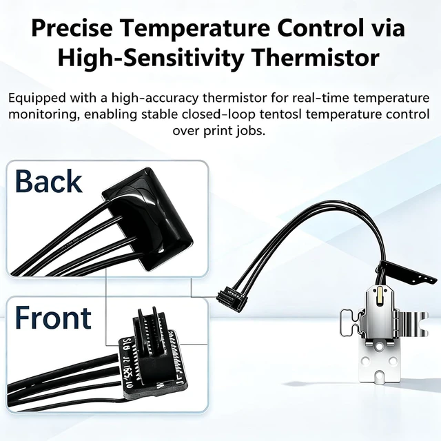 Alt view image 6 of 7 - H2D Hotend Heating Assembly for Bambu Lab H2D/H2C Left Hotend, Zirconia Ceramic Heater Base with Pre-Installed Thermistor & Heater Cartridge,Quick-Clamp Replacement kit for H2D H2C 3D Printer Parts