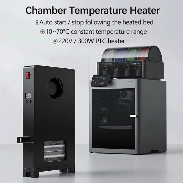 Alt view image 3 of 7 - 110V P2S Chamber Heater Assembly for Bambu Lab P2S, Heated Chamber Temperature Control Assembly with Digital Display, Enclosure Heating Upgrade for BambuLab P2S 3D Printer Parts