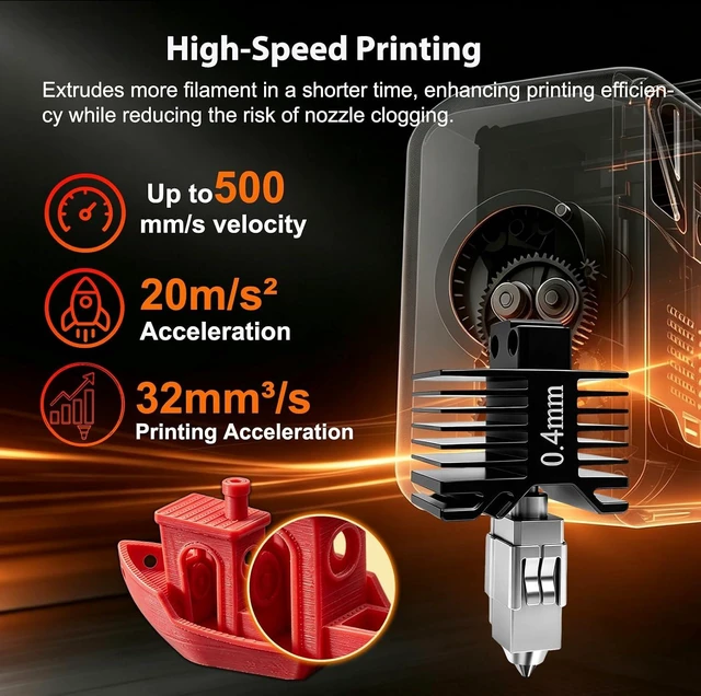Alt view image 5 of 7 - 0.4MM for Bambu Lab P1P/P1S Hotend Kit,Integrated FullAssembly Hardened Steel Nozzle,Upgraded All-Metal 350 HighTemp LeakProof Extruder Print Head with Thermistor & Heater Cartridge