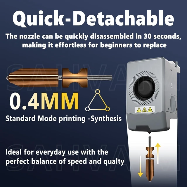 Alt view image 7 of 7 - Original Upgraded 0.4mm Integrated Adventurer 5X Nozzle for Flashforge AD5X 3D Printer Extruder Hotend Heating Block Part,Fast Installation Print Head,Balanced Speed & Precision,Rapid Heating