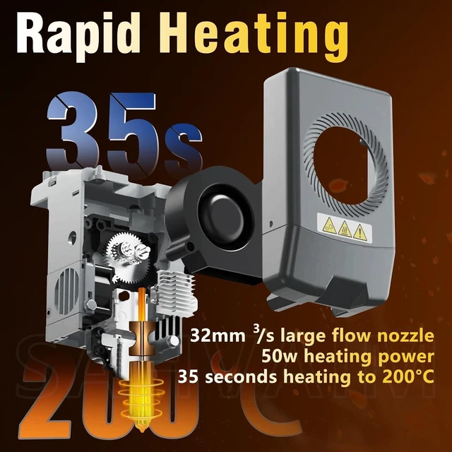 Alt view image 4 of 7 - Original 0.6mm High-Speed All-Metal Nozzle Hotend Kit for Flashforge AD5X 3D Printer, 2X Faster Printing, Thick Layer for Large Models, Compatible with PLA/ABS/PETG/TPU/PP/PC/Nylon