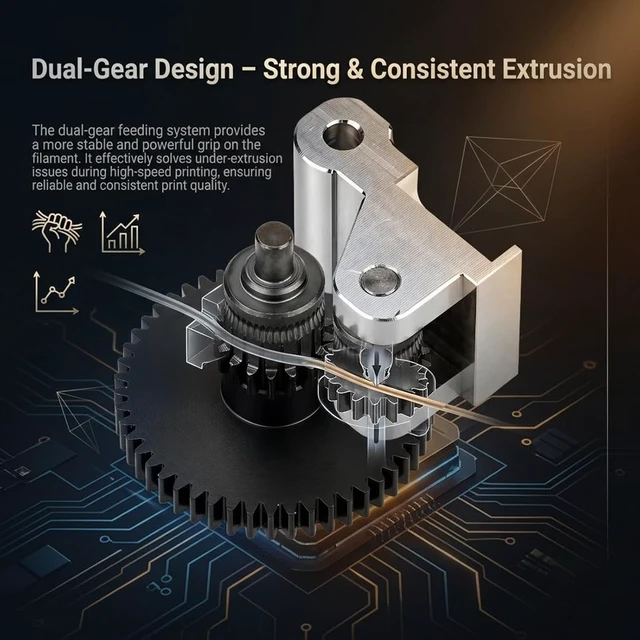 Alt view image 4 of 7 - AD5X Extruder Gear Assembly for Flashforge Adventurer 5X, CNC POM & Steel Drive Gear Kit, Integrated Shaft High Torque Filament Feed System, Replacement Extruder Gear Kit for AD5X 3D Printer