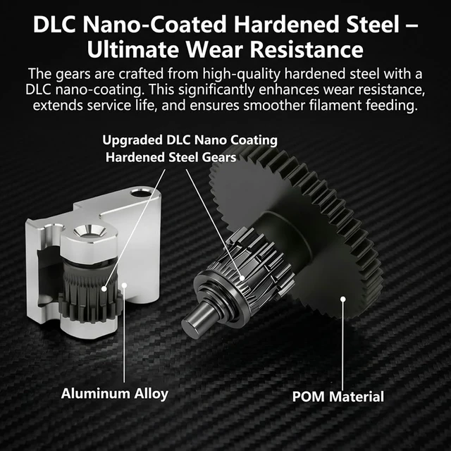 Alt view image 5 of 7 - AD5X Extruder Gear Assembly for Flashforge Adventurer 5X, CNC POM & Steel Drive Gear Kit, Integrated Shaft High Torque Filament Feed System, Replacement Extruder Gear Kit for AD5X 3D Printer